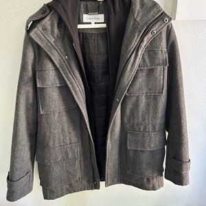 Calvin Klein hooded peacoat